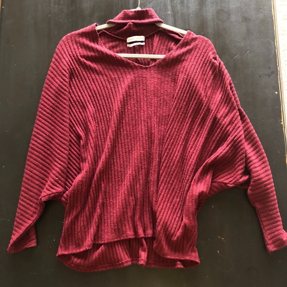 Urban Outfitters Maroon cut-out sweater